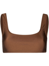 The Andamane Top In Lycra In Marrone