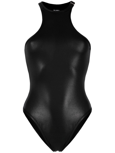 Attico One-piece Racerback Swimsuit In Nero