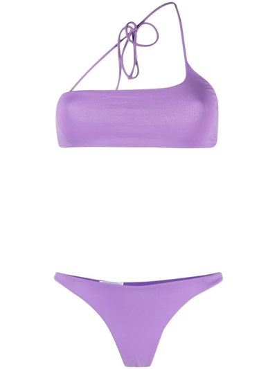 Attico Ribbed Bikini In Rosa