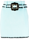 Cormio Helga Belted Knitted Mini Skirt In Azzurro