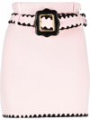 Cormio Helga Belted Knit Mini Skirt In Rosa