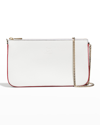Christian Louboutin Loubila Hybrid Crossbody In Grained Leather In Bianco/loubi