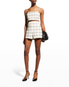 Alice And Olivia Pearle Spaghetti Strap Bustier In Off White Black