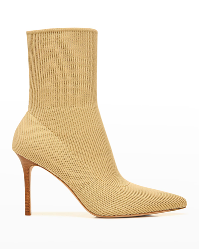 Veronica Beard Lisa Knit Stiletto Booties In Sand