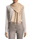 Loro Piana Cashmere Sciarpa Grande Fringe-trim Scarf In Gold