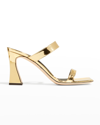 Giuseppe Zanotti Metallic Dual-buckle Slide Sandals In Oro