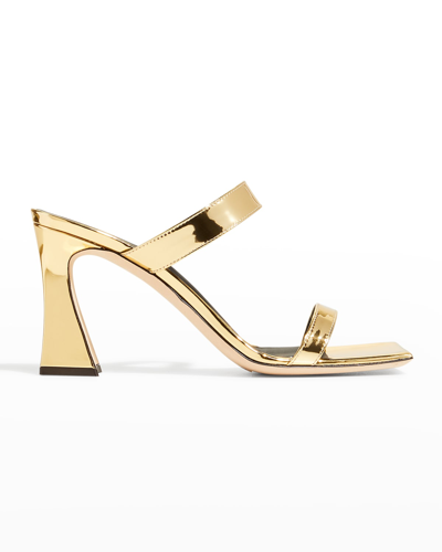 Giuseppe Zanotti Metallic Dual-buckle Slide Sandals In Oro