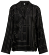 Totême Toteme Monogram Silk Twill Pajama Shirt In Black Monogram