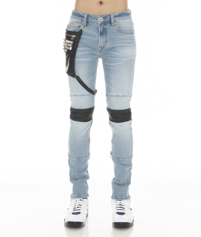 Cult Of Individuality Punk Moto Stretch Jeans In Blue