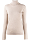 Brunello Cucinelli Roll Neck Sweatshirt In Beige