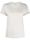 Brunello Cucinelli Short Sleeves Round-neck In Bianco