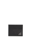 Prada Saffiano Leather Card Holder In Nero