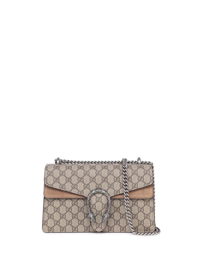Gucci Dionysus Gg Supreme Mini Shoulder Bag In Marrone