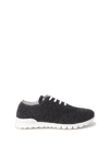 Kiton Embroidered-logo Sneakers In Grigio