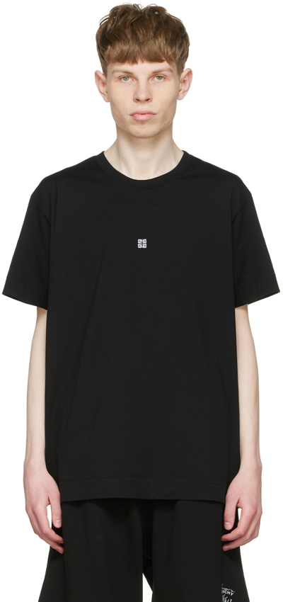 Givenchy Logo-embroidered Cotton-jersey T-shirt In Black