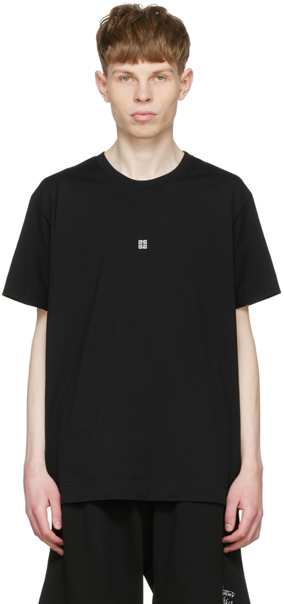 Givenchy Black Crewneck T-shirt With 4g Print In Cotton Man