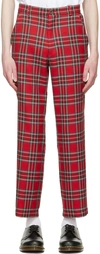 MANORS GOLF RED POLYESTER TROUSERS