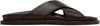 Paul Stuart Men's Punta Crisscross Leather Slide Sandals In Dk Brown