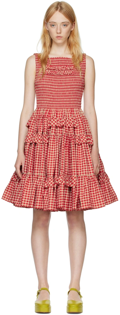 molly goddard red dress Molly Goddard Miranda Dress | Pink/Metallic | Size 8