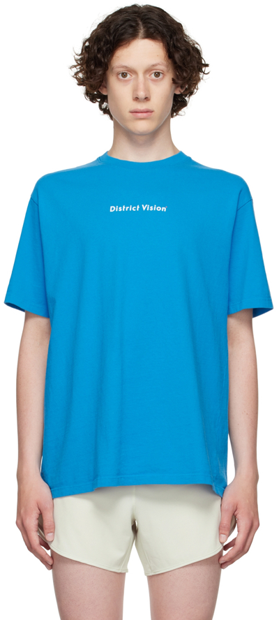 District Vision Blue Karuna T-shirt In Blue Mushrooms
