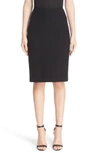 St John St. John Solid Stretch Knit Pencil Skirt In Caviar