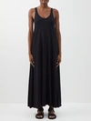 Another Tomorrow Racerback Jersey Dress In Black
