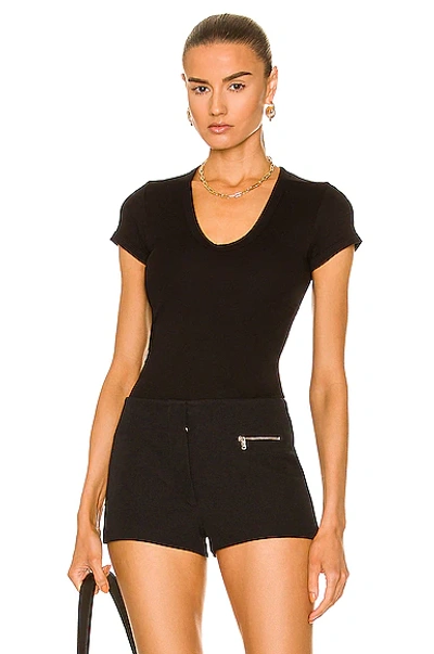 Enza Costa Supima Cotton Cap Sleeve Top In Black