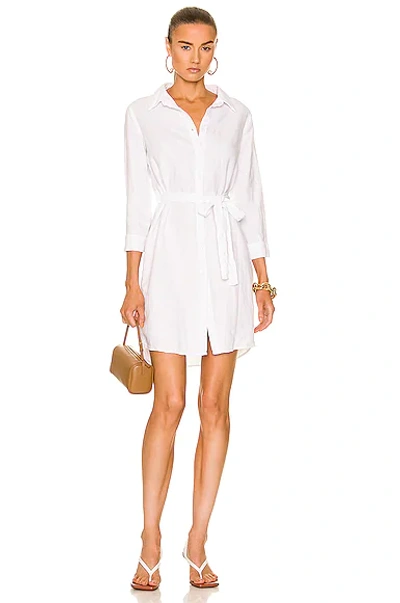 L Agence Bella Quarter Sleeve Dress In White