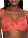 Skarlett Blue 'minx' Unlined Lace Demi Underwire Bra In Summer Coral Jubilee