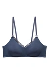 Natori Women's Bliss Maternity Nursing Wireless Bra 765058 In Ash Navy
