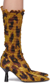 Amy Crookes Brown Lucienne 80 Leopard Print Boots In 0352 Gold L