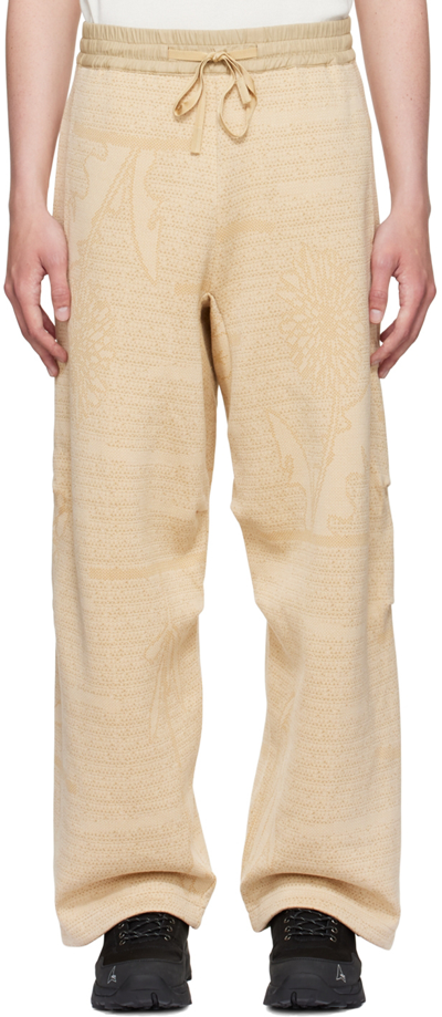 Byborre Neutral Ed10 Knitted Organic Cotton Trousers In Neutrals