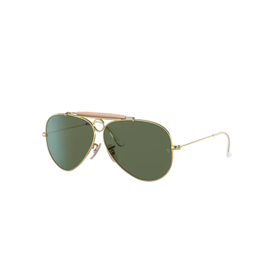 Ray Ban Shooter | Aviation Collection Sonnenbrillen Arista Gold Fassung Grün Glas 58-09