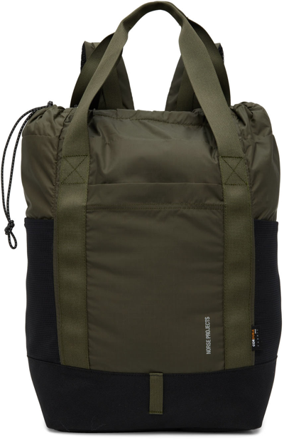 Norse Projects Khaki Hybrid Cordura Backpack In 8098 Ivy Gr