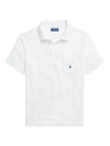Polo Ralph Lauren Cotton Blend Terry Solid Custom Slim Fit Polo Shirt In White