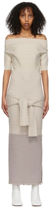 Mm6 Maison Margiela Multicolor Viscose Maxi Dress In 001f Mixed White