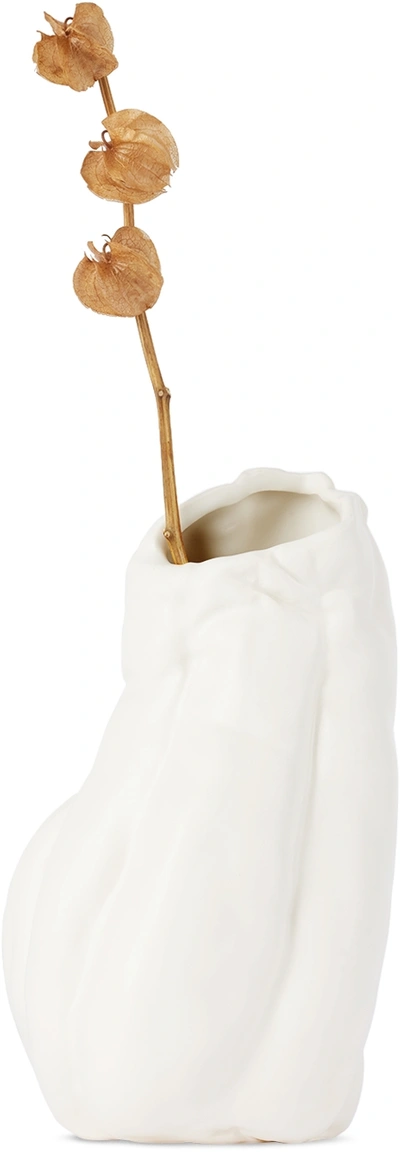 Completedworks White B55 Medium Vase In Matte White / Textur