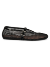 Alaïa Alaia Women Ballet Flats Mesh Ballerinas With Patent Leather Profiles In Noir
