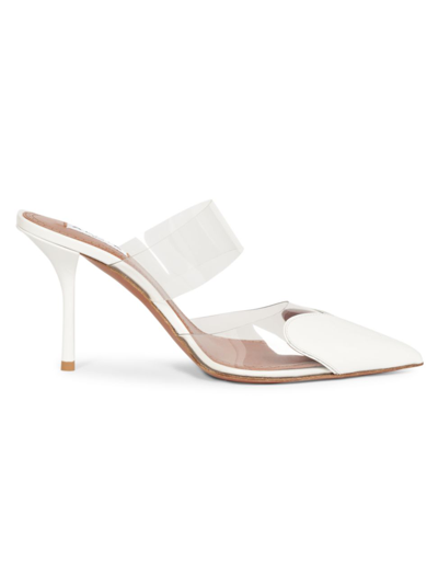 Alaïa Women's Pvc Heart-toe Mules In Blanc Optique