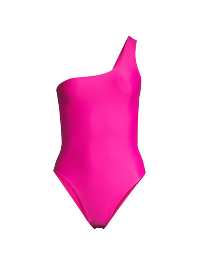 Faithfull The Brand Aurea One-shoulder One-piece Swimsuit In Fuchsia