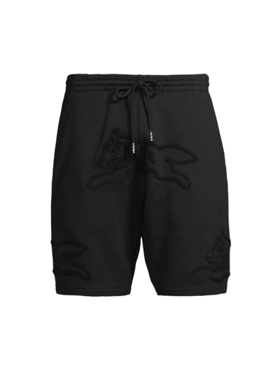 Icecream Chenille Embroidered Logo Shorts In Black