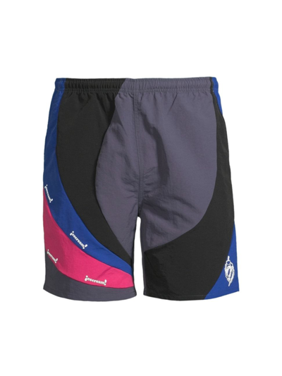 Icecream Wave Colorblocked Shorts In Odyssey Grey