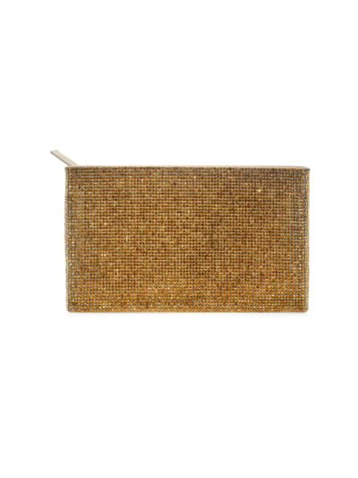 Judith Leiber Crystal-embellished Zip Pouch In Gold