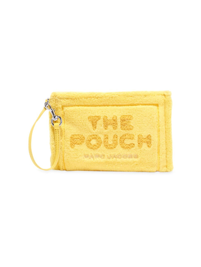Marc Jacobs Terry Wristlet Pouch In Yellow/silver
