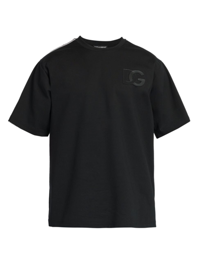 Dolce & Gabbana Logo-embossed T-shirt In Black