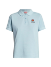 Kenzo Crest Logo Polo Shirt In Sky Blue