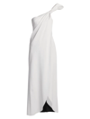 Emporio Armani One-shoulder Silk Draped Gown In White