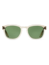 Barton Perreira Nelson 53mm Rectangular Sunglasses In Champagne Bottle Green