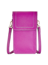 Gigi New York Liv Phone Pebble Leather Crossbody Bag In Azalea Pink