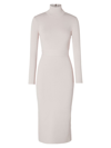 Scanlan Theodore Belted High-neck Midi-dress In Ice Pink